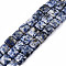 Natural Blue Spot Jasper Beads Strands, Square, 14x14x5.5mm, Hole: 1.2mm, about 28pcs/strand, 15.16 inch~15.35 inch(38.5~39cm)