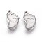 Jewelry Tarnish Resistant 201 Stainless Steel Pendants, Baby Feet, Stainless Steel Color, 17x9.5x3mm, Hole: 1.2mm