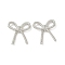 Alloy Pendants, Rack Plating, Bowknot, Platinum, 18x17x3.5mm, Hole: 5x3.5mm