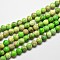Natural Imperial Jasper Beads Strands, Round, Dyed, Lime, 4mm, Hole: 1mm, about 90pcs/strand, 15.2 inch