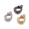 Brass Cubic Zirconia Enhancer Shortener Bails, Hinged Pendant Bails, with Loop, Mixed Color, 10.5x7x3mm, Hole: 1mm