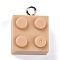Resin Pendants, with Platinum Iron Loop, Toy Bricks, BurlyWood, 21x15.5x11mm, Hole: 2.6mm