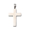 304 Stainless Steel Religion Jesus Cross Pendants, Stainless Steel Color, 42.5x28x2.5mm, Hole: 8x5mm