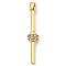 Brass with Cubic Zirconia Pendants, Long-Lasting Plated, Lead Free & Cadmium Free, Real 18K Gold Plated, Stick, Clear, 35.5x6.5x5mm, Hole: 3x4.5mm