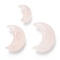 Natural Rose Quartz Beads, No Hole/Undrilled, for Wire Wrapped Pendant Making, Moon, 17~29x12~23x8~10mm