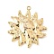 Brass Pendants, Sun Charms, Real 18K Gold Plated, 35x31x2mm, Hole: 1.8mm