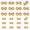 24Pcs 2 Style Brass Beads, with Rubber Inside, Slider Beads, Round, Real 18K Gold Plated, 8x4x3.4mm and 5.6x3x2mm, 12pcs/style