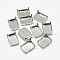 Non-Tarnish 201 Stainless Steel Sew on Prong Settings, Claw Settings for Pointed Back Rhinestone, Rectangle, Stainless Steel Color, Tray: 18x13mm, 17.5x12.5x6.5mm, Hole: 1mm