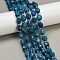 Natural Malaysia Jade Beads Strands, Rice-shaped, Dyed, Faceted, with Seed Beads, Steel Blue, 9~10x8~8.5mm, Hole: 1.2mm, about 31~32pcs/strand, 14.57''(37cm)~14.96''(38cm)