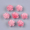 Synthetic Coral Beads, Dyed, Flower, Cerise, 12x12x7mm, Hole: 1mm