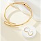 Teardrop Alloy Necklaces & Cuff Earring Sets, Golden, 370mm