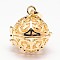 Rack Plating Brass Hollow Round Cage Pendants, For Chime Ball Pendant Necklaces Making, Golden, 28x25x21mm, Hole: 9x3.5mm, inner: 18mm