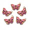 Printed Alloy Pendants, Cadmium Free & Nickel Free & Lead Free, Light Gold, Butterfly, Salmon, 15x20x1.5mm, Hole: 1.8mm