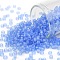 TOHO Round Seed Beads, Japanese Seed Beads, (168F) Transparent AB Frost Light Sapphire, 8/0, 3mm, Hole: 1mm, about 222pcs/10g