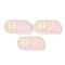 Spray Painted Transparent Glass Connector Charms, Curved Rectangle Links, Pearl Pink, 25x12x6.5mm, Hole: 1.4mm
