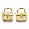Brass Micro Pave Cubic Zirconia Enamel Pendants, Nickel Free, Real 16K Gold Plated, Bag, Yellow, 20x15.5x4mm, Hole: 6.5x8mm