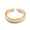 Clear Cubic Zirconia Open Cuff Ring for Women, Cadmium Free & Nickel Free & Lead Free, Real 18K Gold Plated, US Size 6 1/2(16.9mm)
