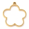 304 Stainless Steel Open Back Bezel Flower Pendants, For DIY UV Resin, Epoxy Resin, Pressed Flower Jewelry, Real 18K Gold Plated, 30x27.5x3mm, Hole: 2.2mm, Inner Diameter: 22.5x25.5mm
