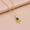 Zinc Alloy Crystal Rhinestone Pendant Necklaces, Golden, Human, 15.75 inch(40cm)