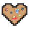 BENECREAT Pin Board Pixel Heart Cork Board, 0.8inch Thick Wall Mounted Cork Board Bulletin Display Board for Brooch Pin Storage, Office Home Festival Home Decor, 9x7.9inch