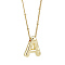 1pc Brass Chain with Alloy Letter Pendants Necklaces, Lead Free & Nickel Free & Cadmium Free, Golden, Letter A, 17.99~18.23 inch(45.7~46.3cm), pendants: 20~22.5x13~23mm