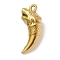 Ion Plating(IP) 304 Stainless Steel Pendants, Wolf Tooth Charm, Real 18K Gold Plated, 27x14.5x6.5mm, Hole: 1x2mm