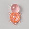 Luminous Transparent Resin Cabochons, Glow in the Dark, Tortoise, Light Coral, 23.5x13.5x9~9.5mm