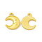 Rack Plating Alloy Pendants, Cadmium Free & Lead Free & Nickle Free, Moon with Star Charms, Matte Gold Color, 15.5x12x1.5mm, Hole: 1.6mm
