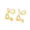 Rack Plating Brass Cuff Earrings for Women, Cadmium Free & Lead Free, Long-Lasting Plated, Real 18K Gold Plated, 13x8mm