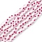 Baking Painted Glass Beads, Round with Evil Eye, Deep Pink, 6x5mm, Hole: 1.2mm, about 63~68pcs/strand, 13.70~15.04(34.8~38.2cm)