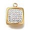 Ion Plating(IP) 304 Stainless Steel Charms, with Polymer Clay Crystal Rhinestone, Real 18K Gold Plated, Square, 11.5x9.5x4.5mm, Hole: 1.4mm