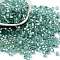 Glass Seed Beads, Silver Lined, Square, Cadet Blue, 3~4x3x3mm, Hole: 1.2mm, about 6300pcs/pound