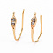 Brass Micro Pave Cubic Clear Zirconia Earring Hooks, with Horizontal Loop, Ear Wire, Nickel Free, Real 18K Gold Plated, 17.5x2.5mm, Hole: 0.8mm, 21 Gauge, Pin: 0.7mm