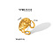 Stainless Steel Teardrop Open Cuff Rings for Women, Golden, Inner Diameter: 7mm