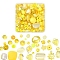100G Acrylic Beads, Mixed Shapes, Yellow, 5.5~28x6~20x3~11mm, Hole: 1~5mm