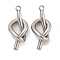304 Stainless Steel Pendants, Knot Charm, Stainless Steel Color, 19x9x5mm, Hole: 1.4mm
