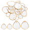 24Pcs 2 Styles Shell Pendants, Alloy Teardrop Charms, Golden, Seashell Color, 19~29x15~24x1mm, Hole: 1~2mm, 12pcs/style