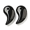 Natural Obsidian Pendants, Magatama Charms, 34x19x10mm, Hole: 3mm