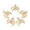 Brass Micro Pave Clear Cubic Zirconia Pendants, with Jump Rings, Long-Lasting Plated, Wing with Infinity, Real 18K Gold Plated, 18.4x19.7x2.4mm, Jump Ring: 5x0.8mm, Hole: 3.5mm