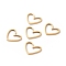 201 Stainless Steel Linking Rings, Laser Cut, Asymmetrical Heart, Real 18K Gold Plated, 10.5x13x1mm