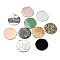Natural & Synthetic Mixed Gemstone Big Pendants, with Golden Plated Brass Eadges, Flat Round Charms, 55x51x3mm, Hole: 1.6mm