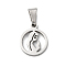 304 Stainless Steel Pendants, Flat Round with Women Charm, Anti-Tarnish, Stainless Steel Color, 12x10x2mm, Hole: 5x3mm