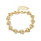 Clear Cubic Zirconia Heart Link Chain Bracelet, Rack Plating Brass Jewelry for Women, Lead Free & Cadmium Free, Long-Lasting Plated, Real 18K Gold Plated, 7-1/2 inch(19cm)