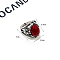 Retro Alloy with Resin Adjustable Cuff Rings, Antique Silver, Eagle, 25x23mm, Inner Diameter: Adjustable