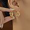 Elegant Brass Clear Cubic Zirconia Twisted Hoop Earrings, Silver, 22x7mm