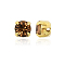 Preciosa® MAXIMA Crystal in Sew-On Cup, Czech Crystal, 719 35 012 Chaton(Round), Golden, 10220 Smoked Topaz, SS12(3~3.2mm)
