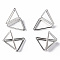 Mini Iron Place Card Holders, Cute Table Card Holders, for Wedding, Parties, Triangle, Platinum, 17x23x24~30mm