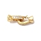 Brass Micro Pave Clear Cubic Zirconia Fold Over Clasps, Cadmium Free & Nickel Free & Lead Free, Real 18K Gold Plated, 20mm, Hole: 4mm