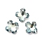 Electroplated Glass Pendants, Back Plated, Faceted, Clover Charms, Light Blue, 14x14x6mm, Hole: 1.2mm