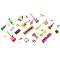 PVC Wall Stickers, Wall Decoration, Musical Instruments, 390x1180mm, 2 sheets/set